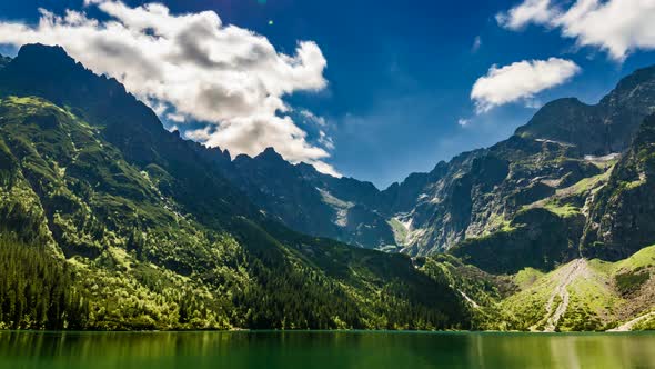 Lake in the Tatra Mountains at dawn, Poland