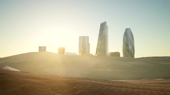 City Skyscrapes in Desert