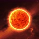 Futuristic flaming solar star. Cinematic burning surface of Sun in deep space surrounded by stars. - VideoHive Item for Sale