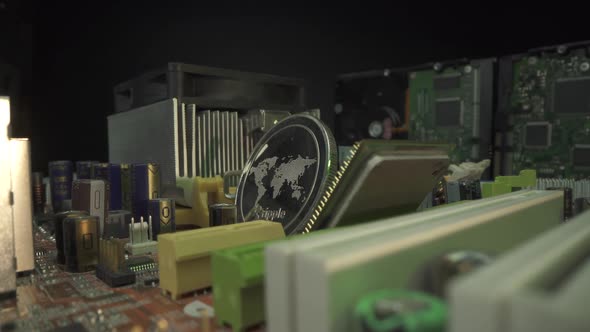 Bitcoin on the Motherboard. Mining Technology. Large Wired Internet Datacenter Storage