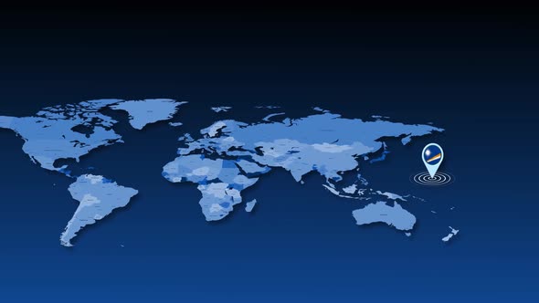 Marshall Islands Location Tracking Animation On Earth Map