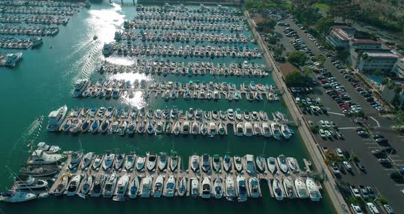 Aerial View of Yacht Club and Marina in San Pedro, Los Angeles, California, 