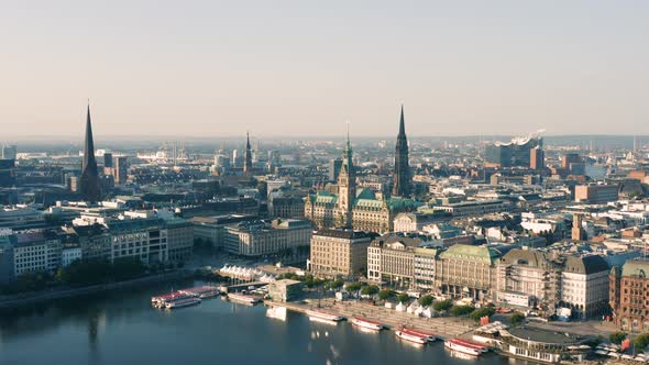 Cityscape of Hamburg in the Morning