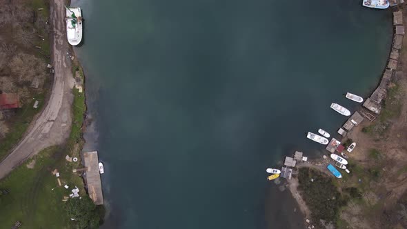 Moored Boats In The Bay