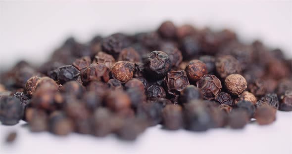 Fresh Dry Pepper Rotating on Table