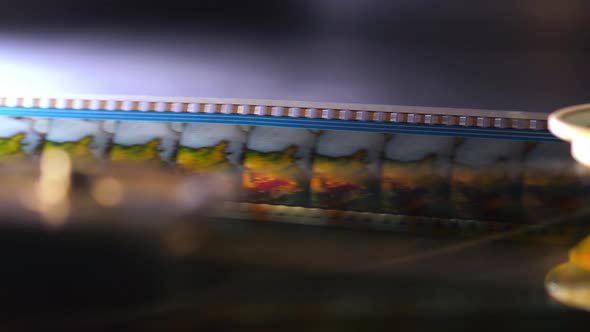 The Fascination of Cinema  35Mm Film Projected in a Movie Theater