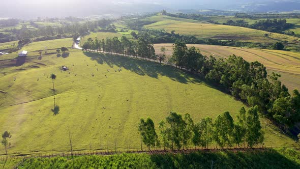 Farming landscape at countryside rural scenery.