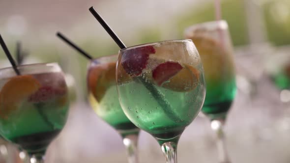 Glasses with Colorful Cocktails