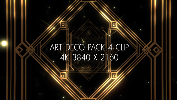 4K Luxury Art deco  Gatsby Pack 4 Clips
