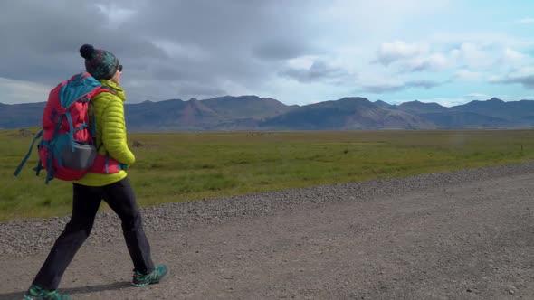 Women Traveler with a Backpack