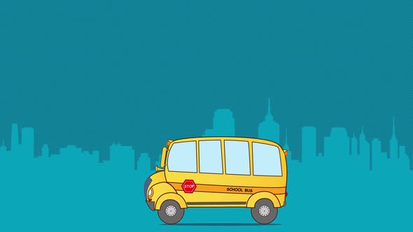 School bus animation background