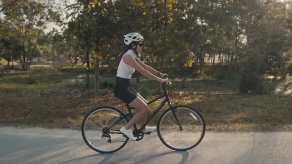 Cyclist Girl Training