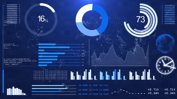 Data analysis corporate Technology . 4K Business Data Scrolling.