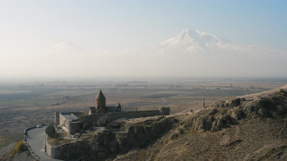 Aerial View of Khor Virap Monastery in Armenia