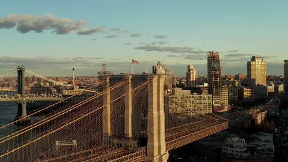 Old and Busy Road Bridge and High Rise Apartment Buildings in Background