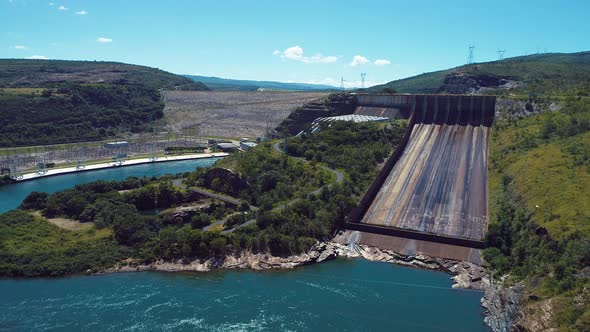 Furnas hydroeletric dam for energy generation at Minas Gerais Brazil