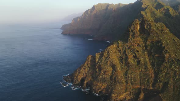 Incredible Mountain Scenery on the Ocean in the North of the Spanish Volcanic Island of Tenerife