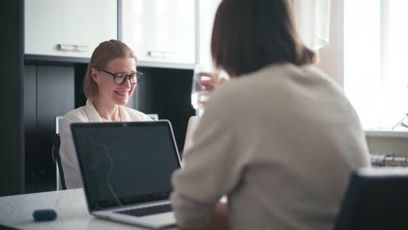 Two Young Women Freelancers Remote Employee Working From Home