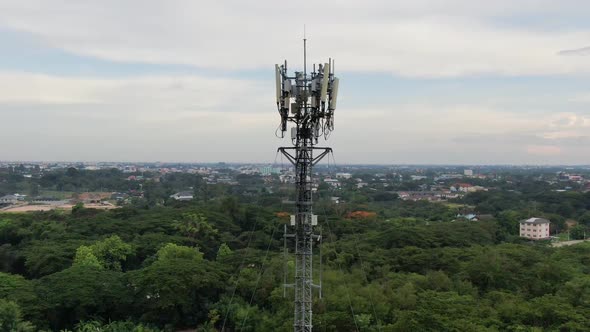 Telecommunication Base Station In Rural Countryside.