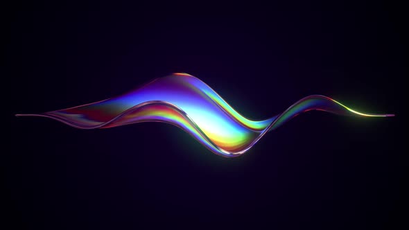 Abstract Shape with Colorful Reflections and Refractions