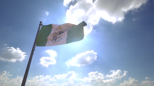 St. Catharines City Flag (Ontario) on a Flagpole V4