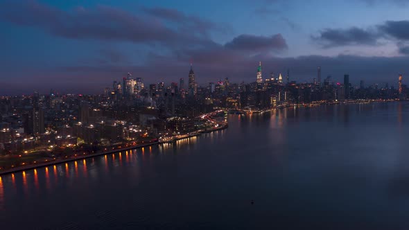 Hypelrpase at dawn over Midtown Manhattan