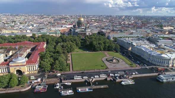 Flight Around Saint Isaac's Cathedral Russia