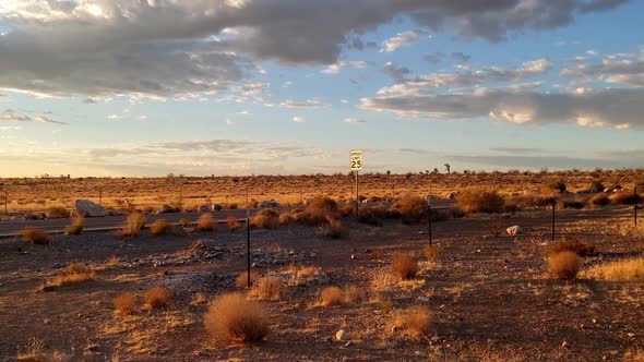 Rugged Nevada mountains and isolated highway near Red Rock Canyon National Conservation Area