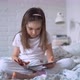 Girl Using Tablet at Home - VideoHive Item for Sale