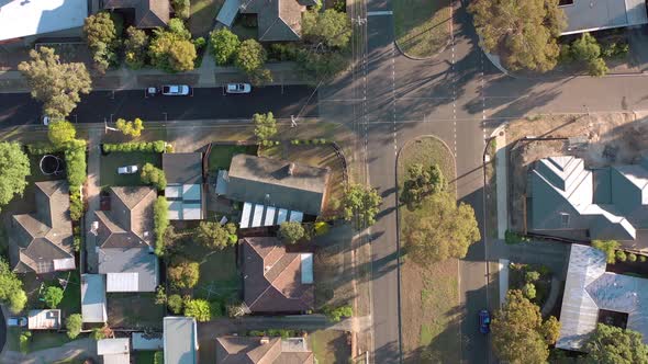 Houses in Suburban Australia Aerial View of Typical Streets and Neighbourhood