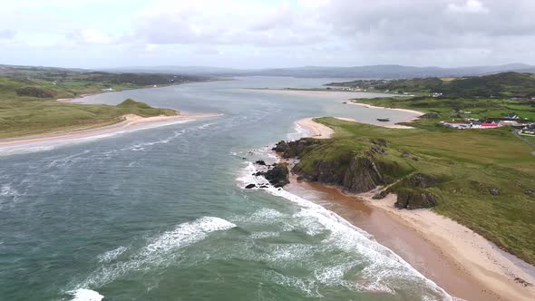 Aerial View of Doagh, North Coast County Donegal, Ireland