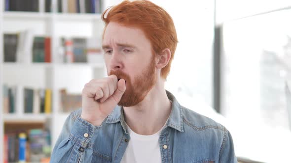 Cough Coughing Sick Casual Redhead Man