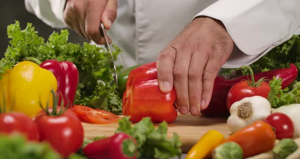 Slicing a Big Red Paprika