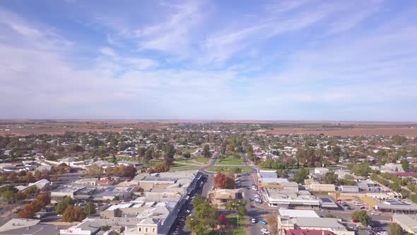 Aerial of the Main Street of Loxton, South Australia