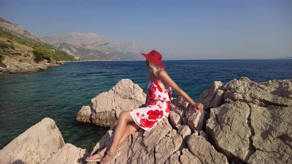 Lady Resting in Borka Beach of Croatia