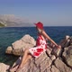 Lady Resting in Borka Beach of Croatia - VideoHive Item for Sale