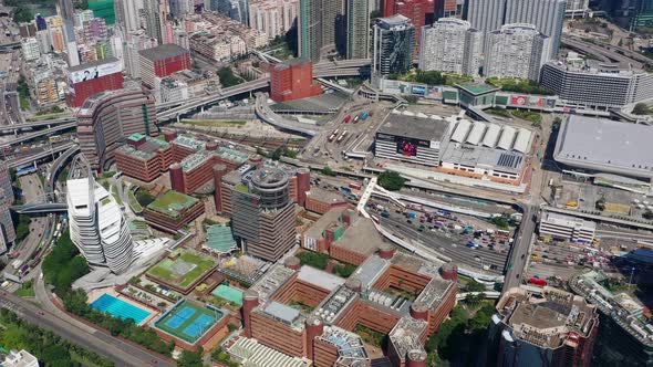 Top view of Hong Kong city