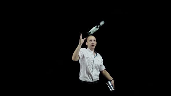 Bartender Juggling the Objects