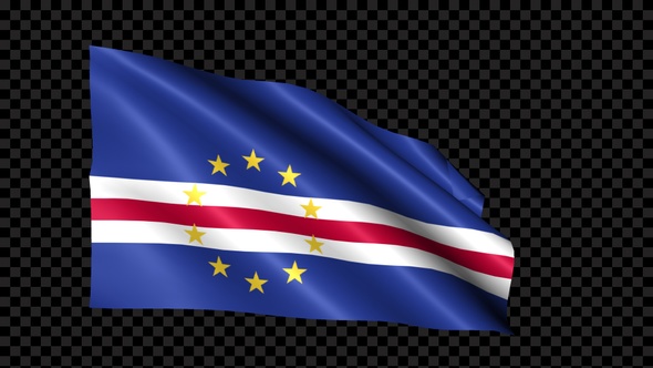 Cape Verde Flag Blowing In The Wind