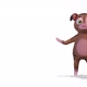 Brown Pig Comes Out From The Right Side Of The Screen And Greeting on White Background - VideoHive Item for Sale