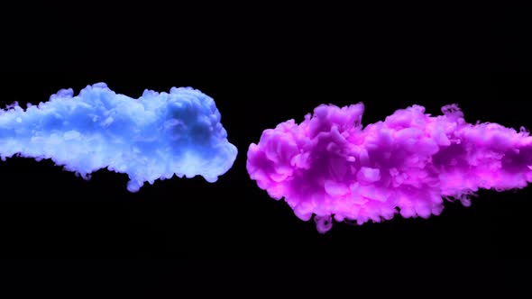 Super Slowmotion Shot of Color Inks in Water