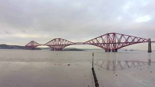 A Railway Bridge Crossing the Forth of Firth in Scotland