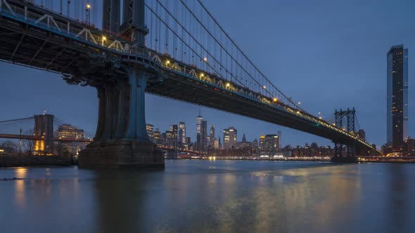 Manhattan Bridge nigh to day time lapse