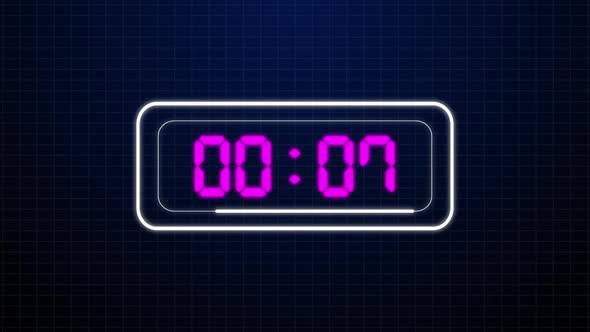 10 Second Countdown Digital Clock Timer Background