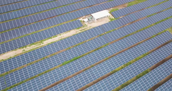 Aerial View of solar panels field, Nir David, Northern District, Israel.