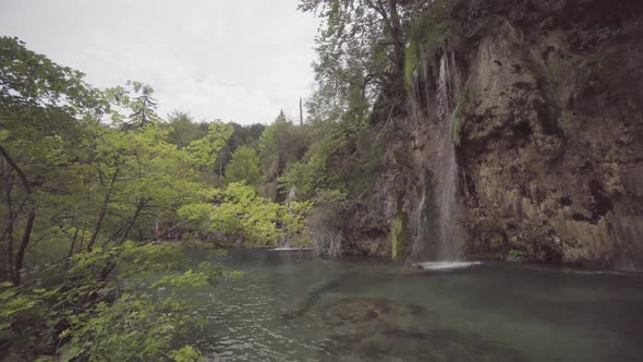 Side view shot of Galovac Waterfall Croatia