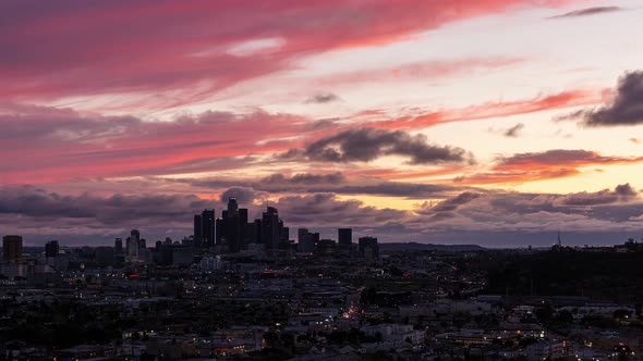 Beautiful Sunset Over Downtown Los Angeles