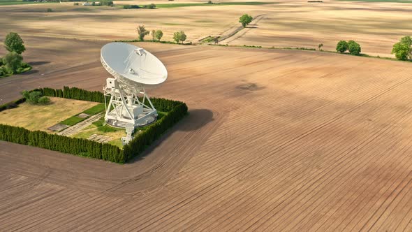 Observatory astronomical on brown filed in Poland.