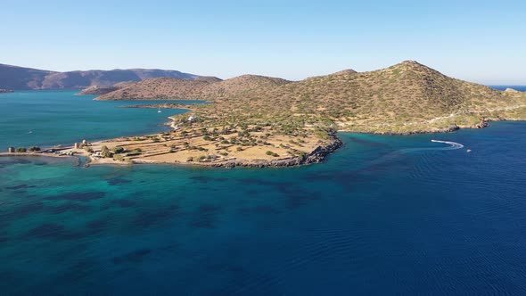 Aerial View of Spinalonga Island, Crete, Greece