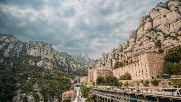 Santa Maria De Montserrat. Benedictine Abbey In Mountain Of Montserrat, In Monistrol De Montserrat